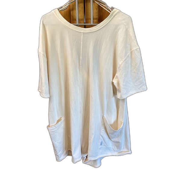 Free People Pants - FREE PEOPLE FP MOVEMENT Hot Shot Tee Romper Women L V Back Pockets Cotton Blend